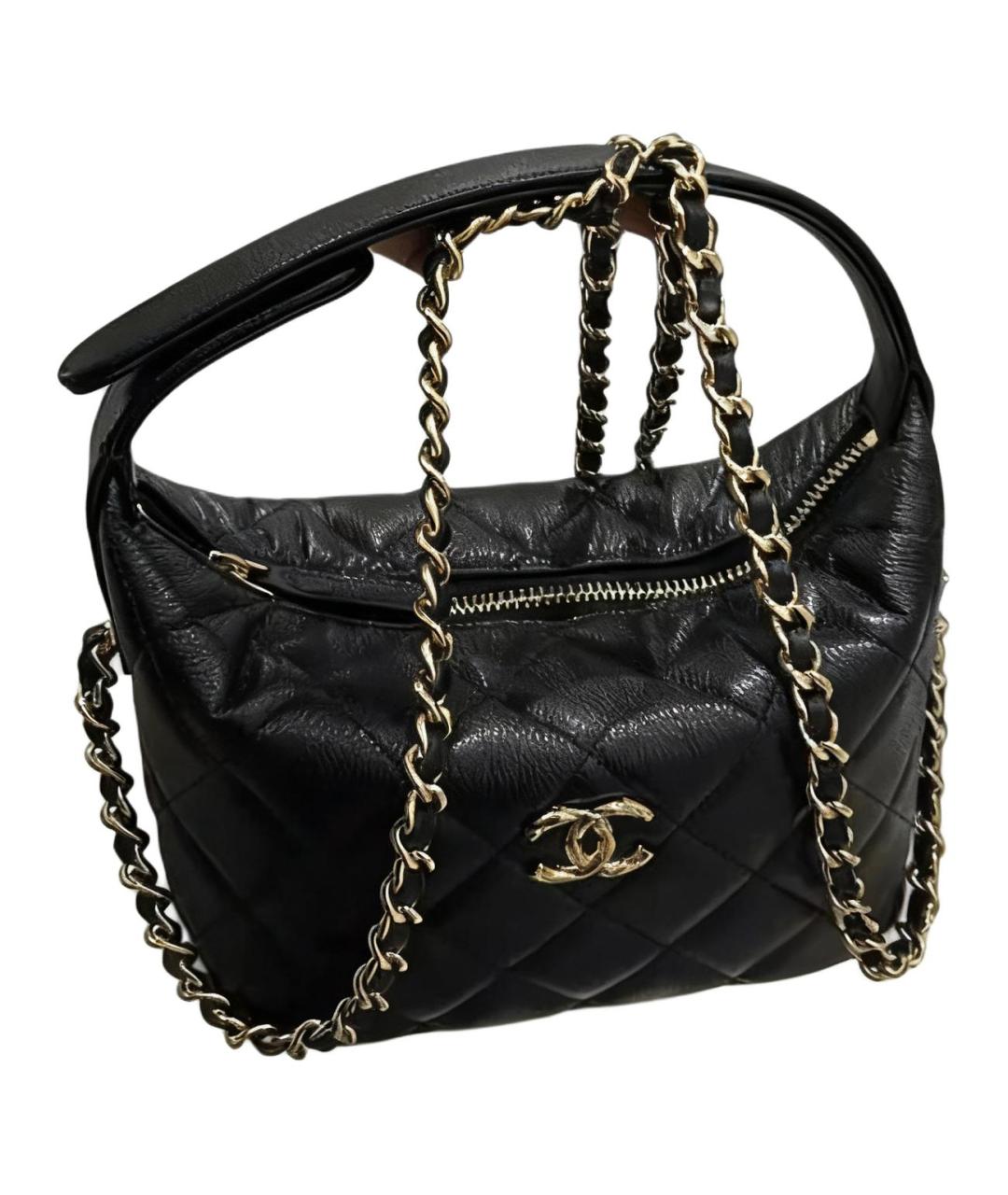 CHANEL Черная кожаная сумка через плечо, фото 2