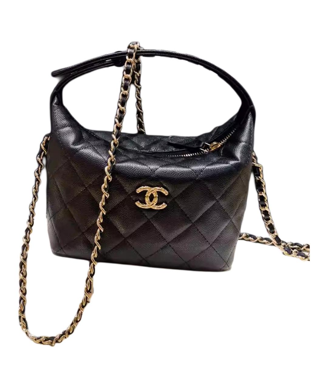 CHANEL Черная кожаная сумка через плечо, фото 3