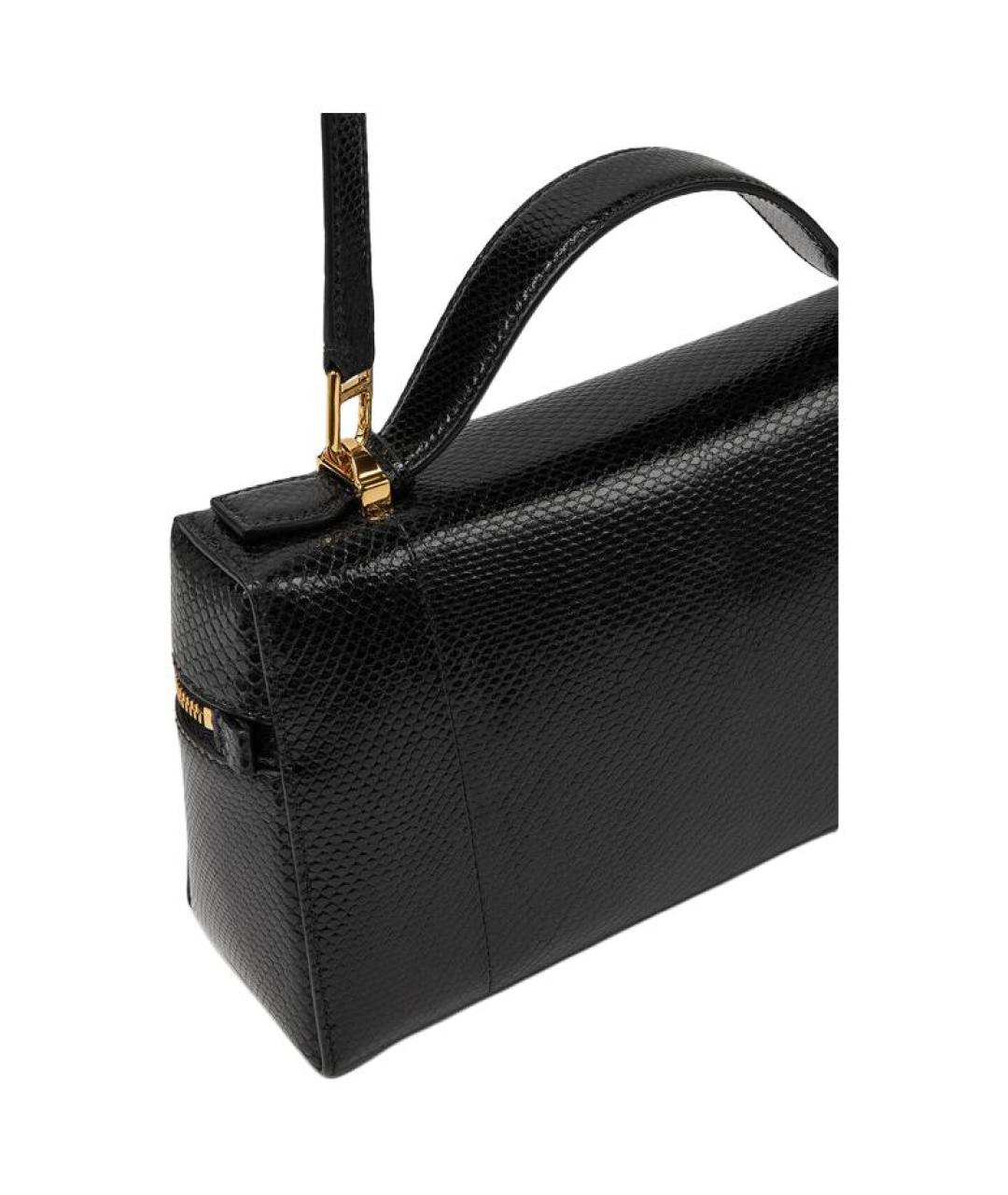 LORO PIANA Черная кожаная сумка через плечо, фото 4