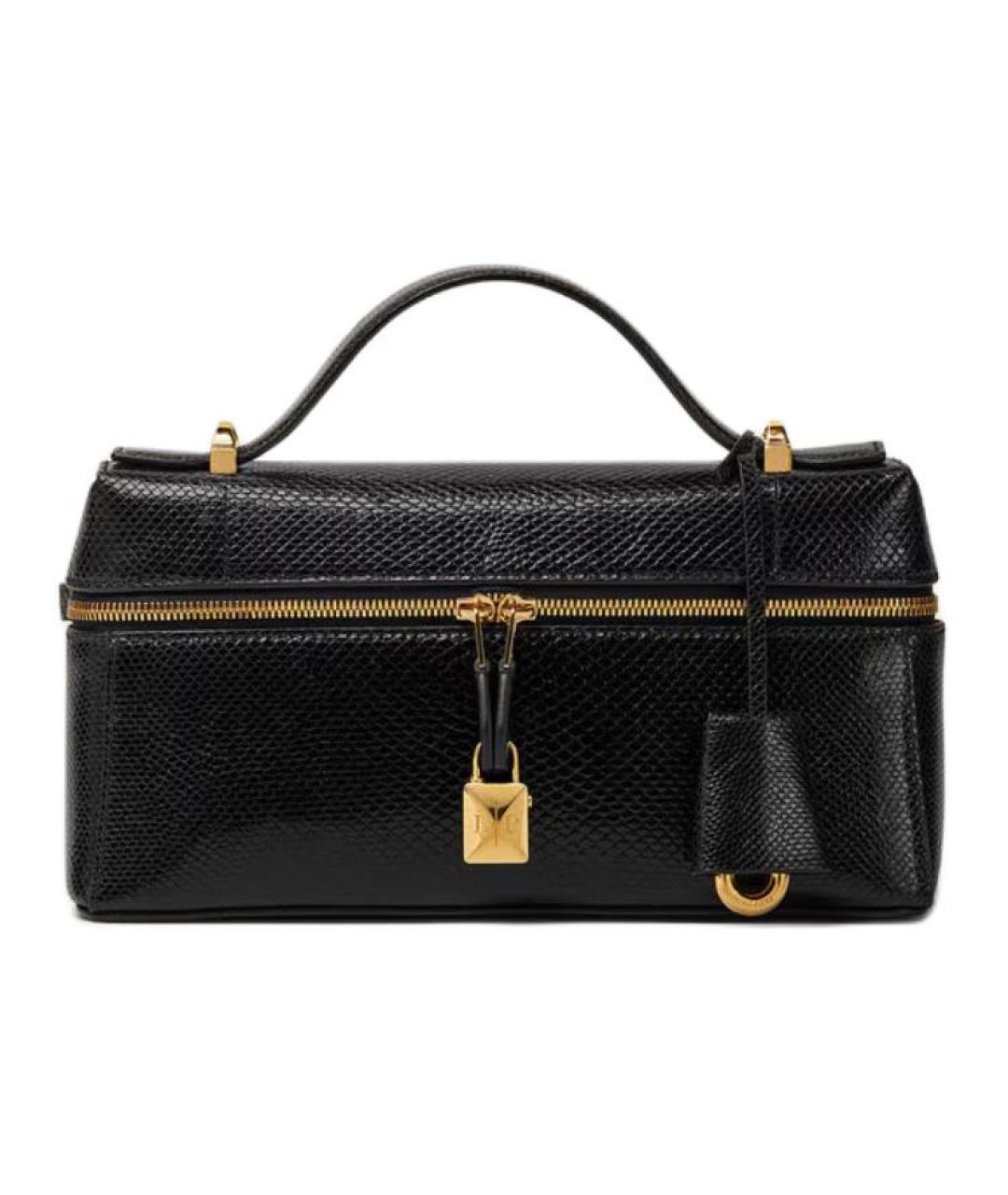 LORO PIANA Черная кожаная сумка через плечо, фото 1