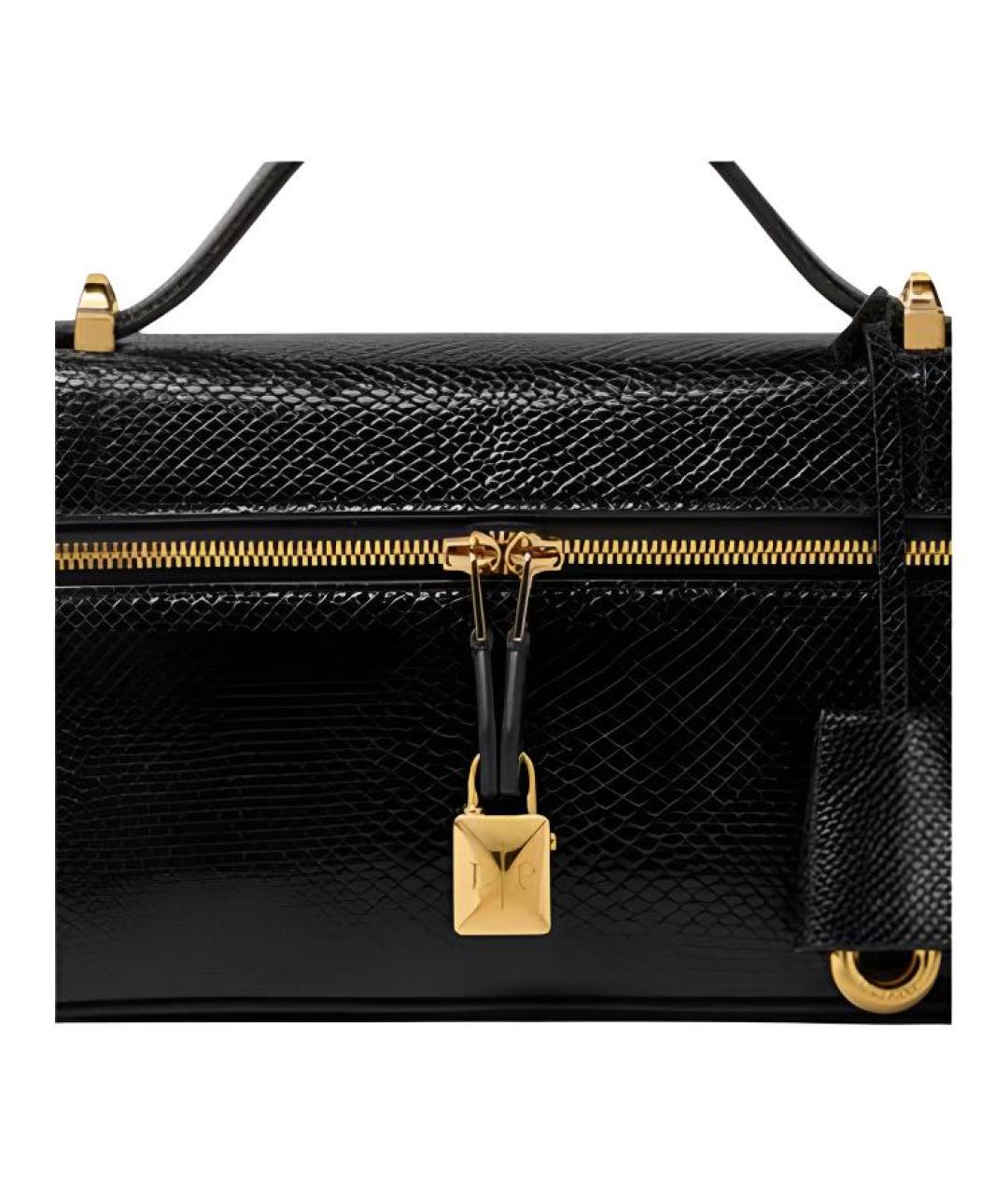 LORO PIANA Черная кожаная сумка через плечо, фото 3