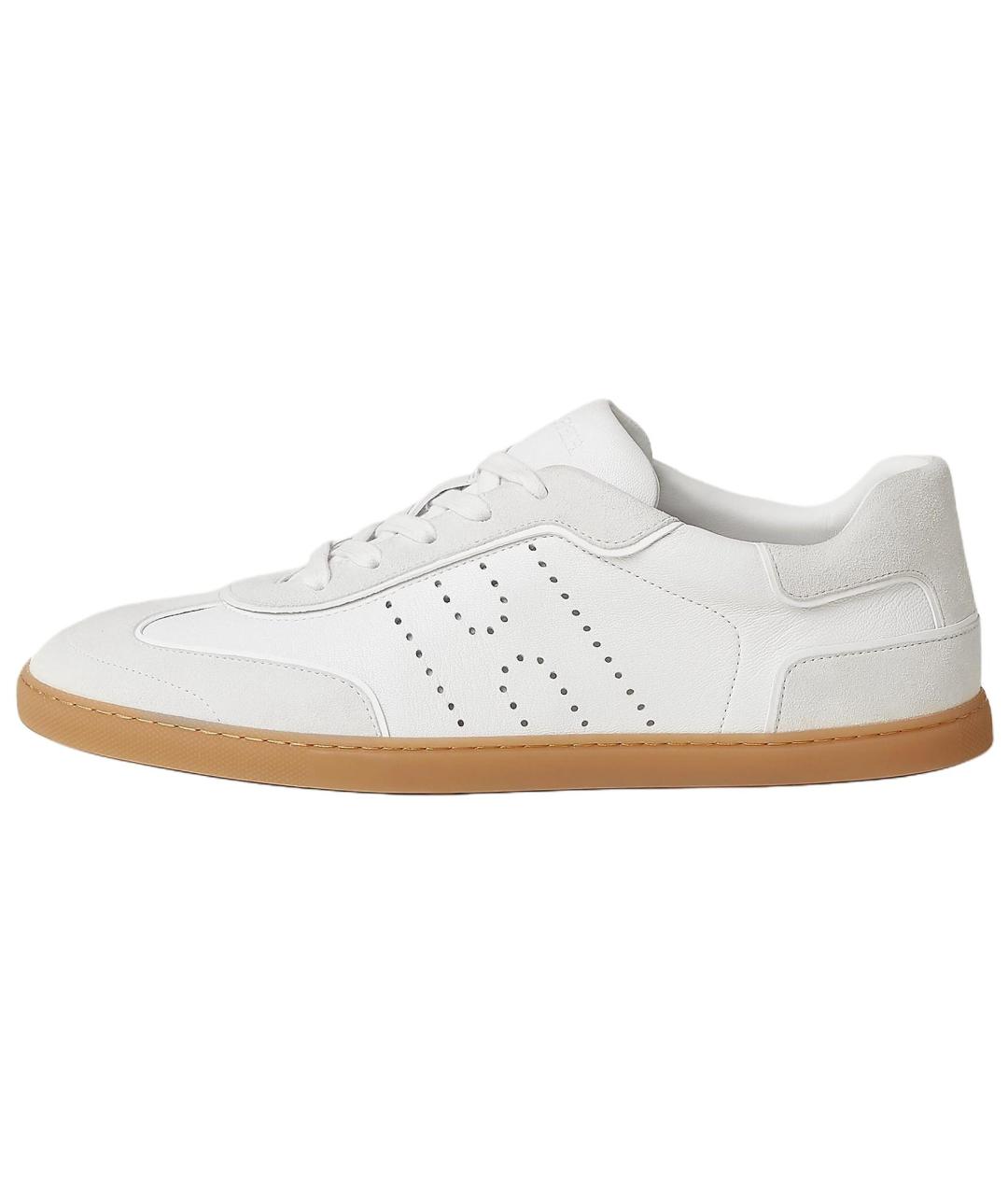 HERMES Белые кожаные низкие кроссовки / кеды, фото 2