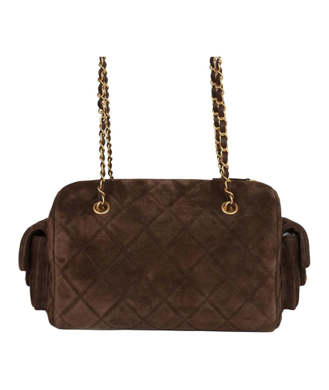 CHANEL Коричневая кожаная сумка через плечо, фото 5