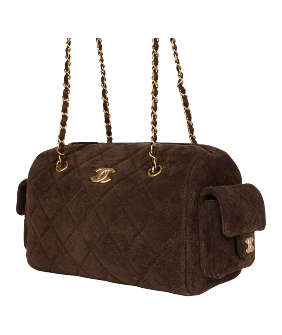 CHANEL Коричневая кожаная сумка через плечо, фото 3