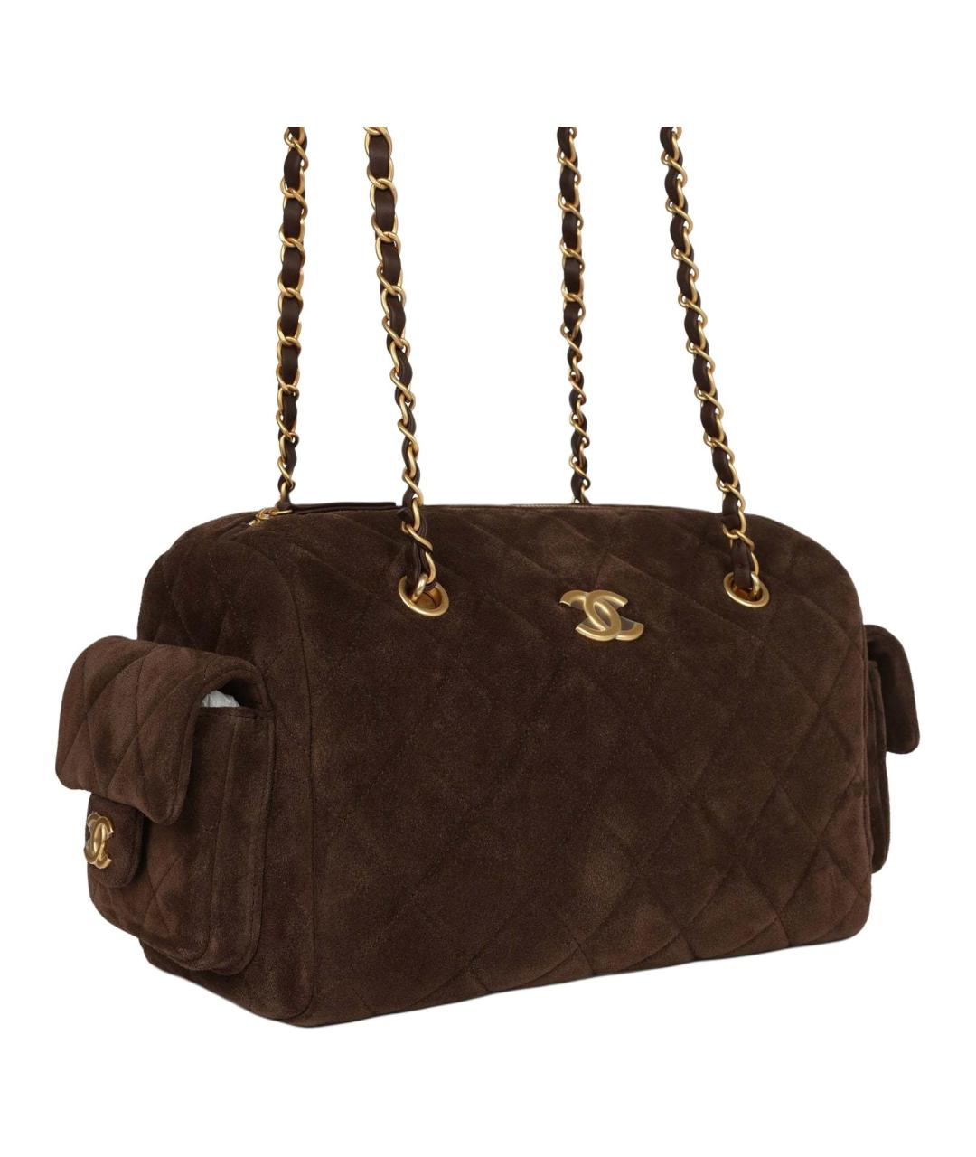 CHANEL Коричневая кожаная сумка через плечо, фото 2