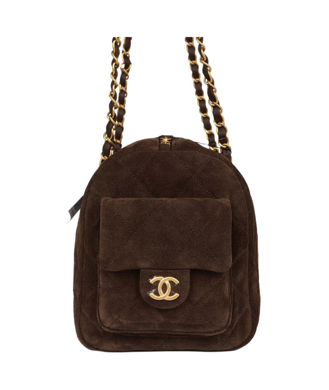 CHANEL Коричневая кожаная сумка через плечо, фото 4