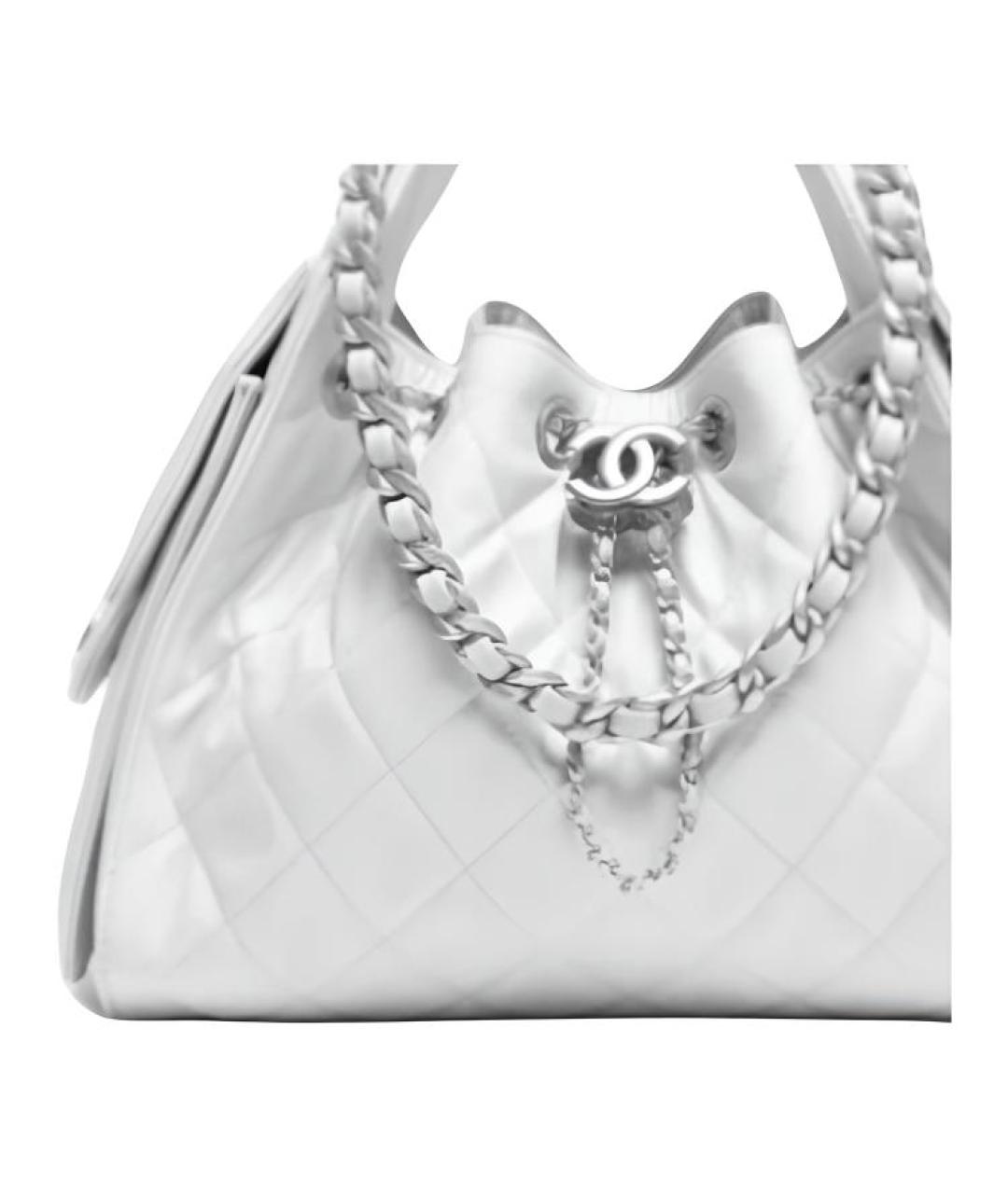 CHANEL Белая кожаная сумка через плечо, фото 3