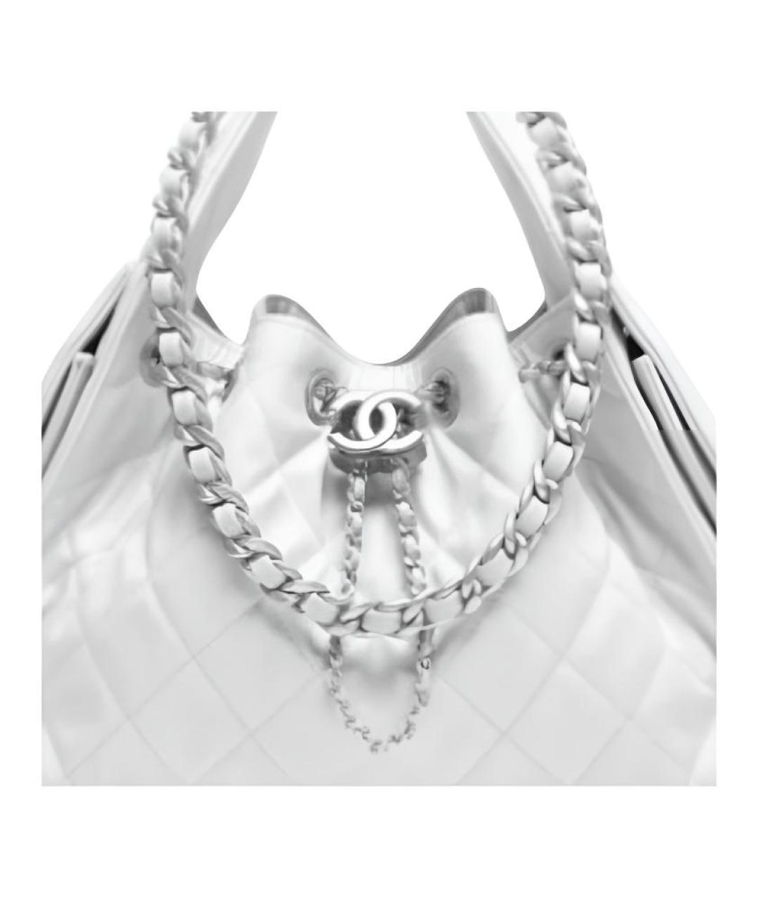 CHANEL Белая кожаная сумка через плечо, фото 2