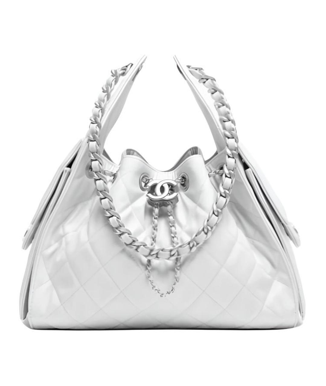 CHANEL Белая кожаная сумка через плечо, фото 1