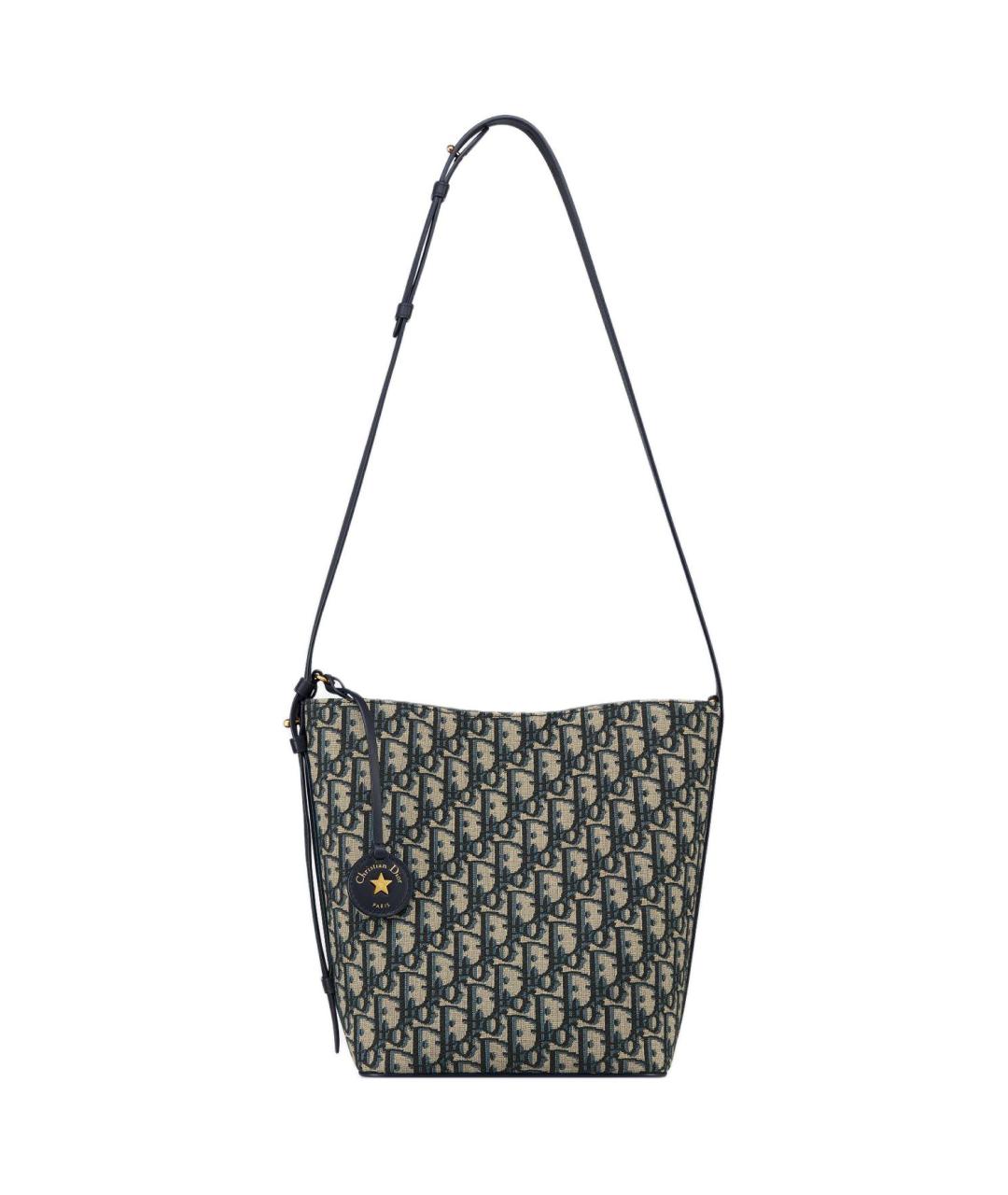 CHRISTIAN DIOR Темно-синяя хлопковая сумка через плечо, фото 1