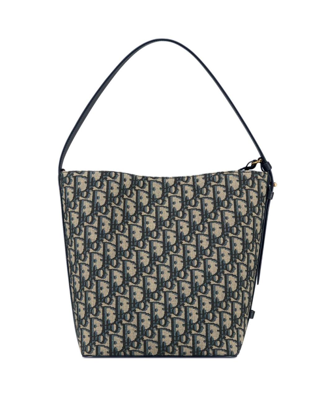 CHRISTIAN DIOR Темно-синяя хлопковая сумка через плечо, фото 3