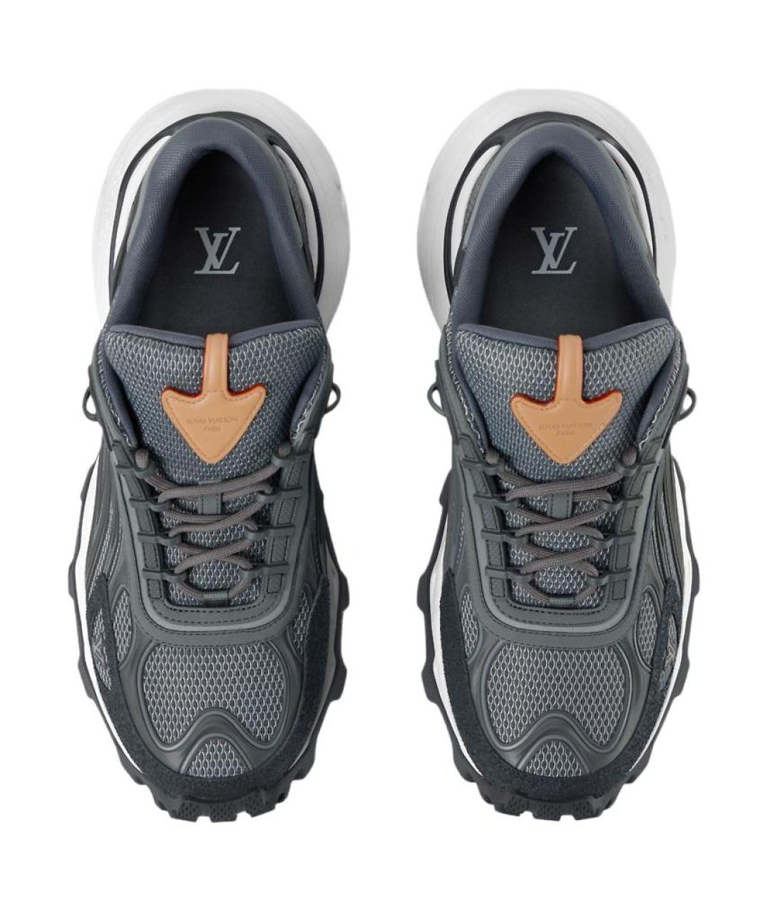 LOUIS VUITTON Серые текстильные низкие кроссовки / кеды, фото 4
