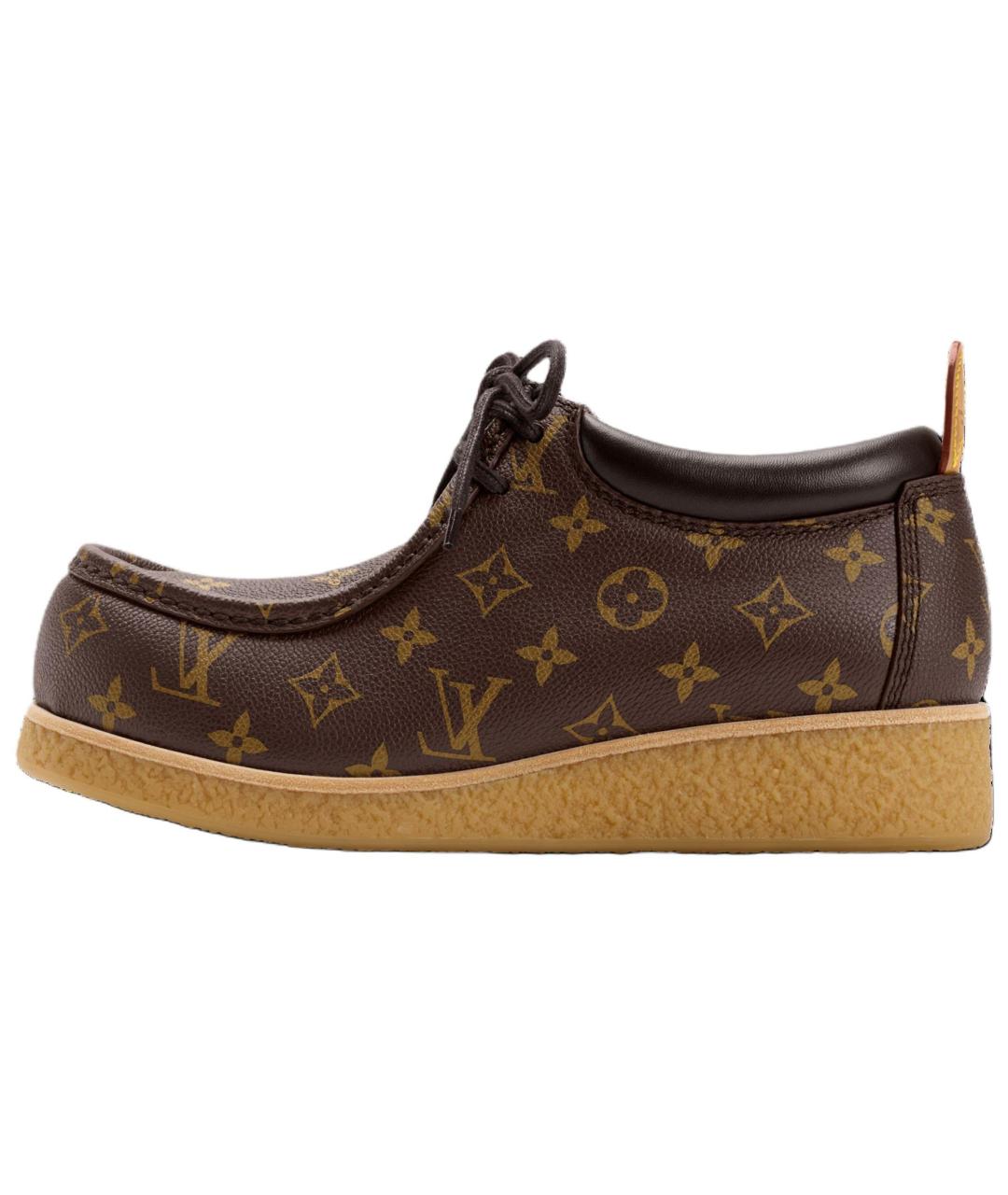 LOUIS VUITTON Коричневые кожаные низкие ботинки, фото 2