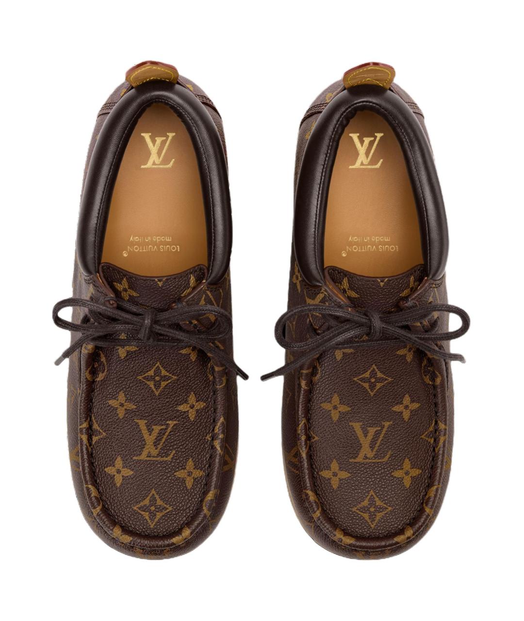 LOUIS VUITTON Коричневые кожаные низкие ботинки, фото 4