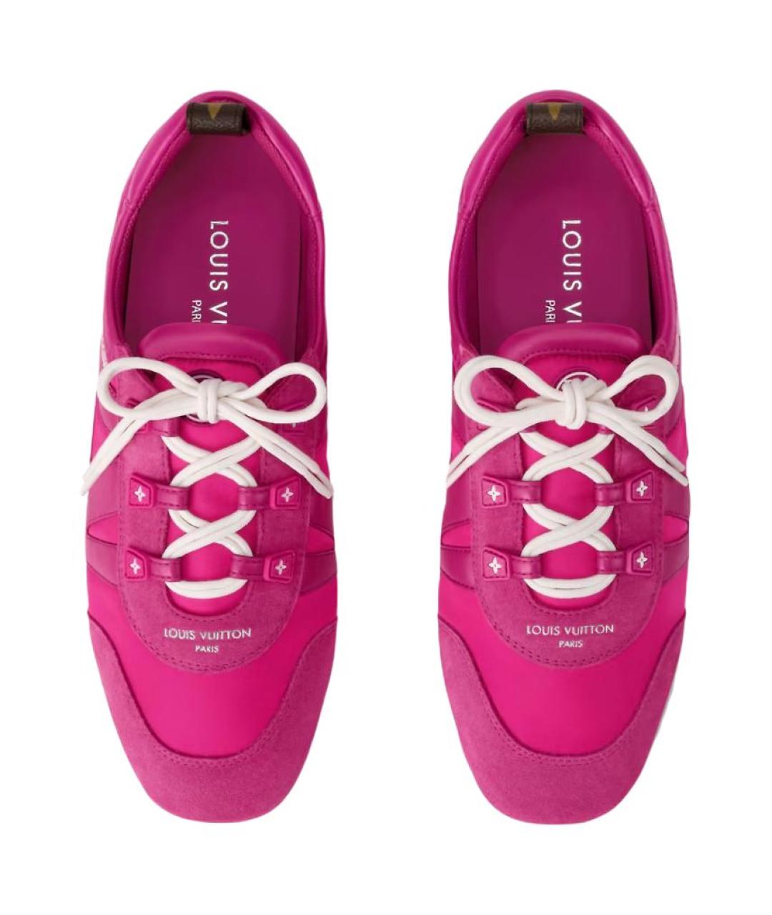 LOUIS VUITTON Розовые кожаные кроссовки, фото 4