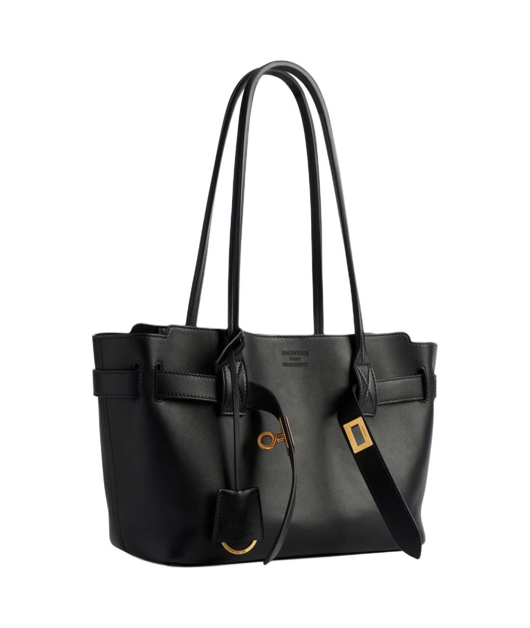 BALENCIAGA Черная кожаная сумка через плечо, фото 2