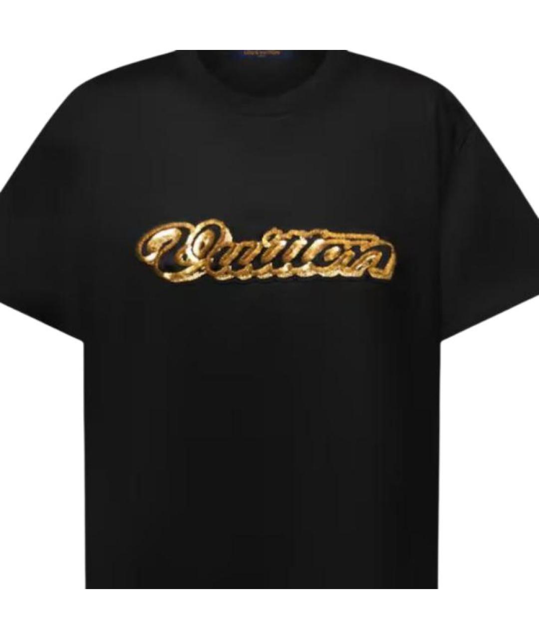 LOUIS VUITTON Черная хлопковая футболка, фото 4