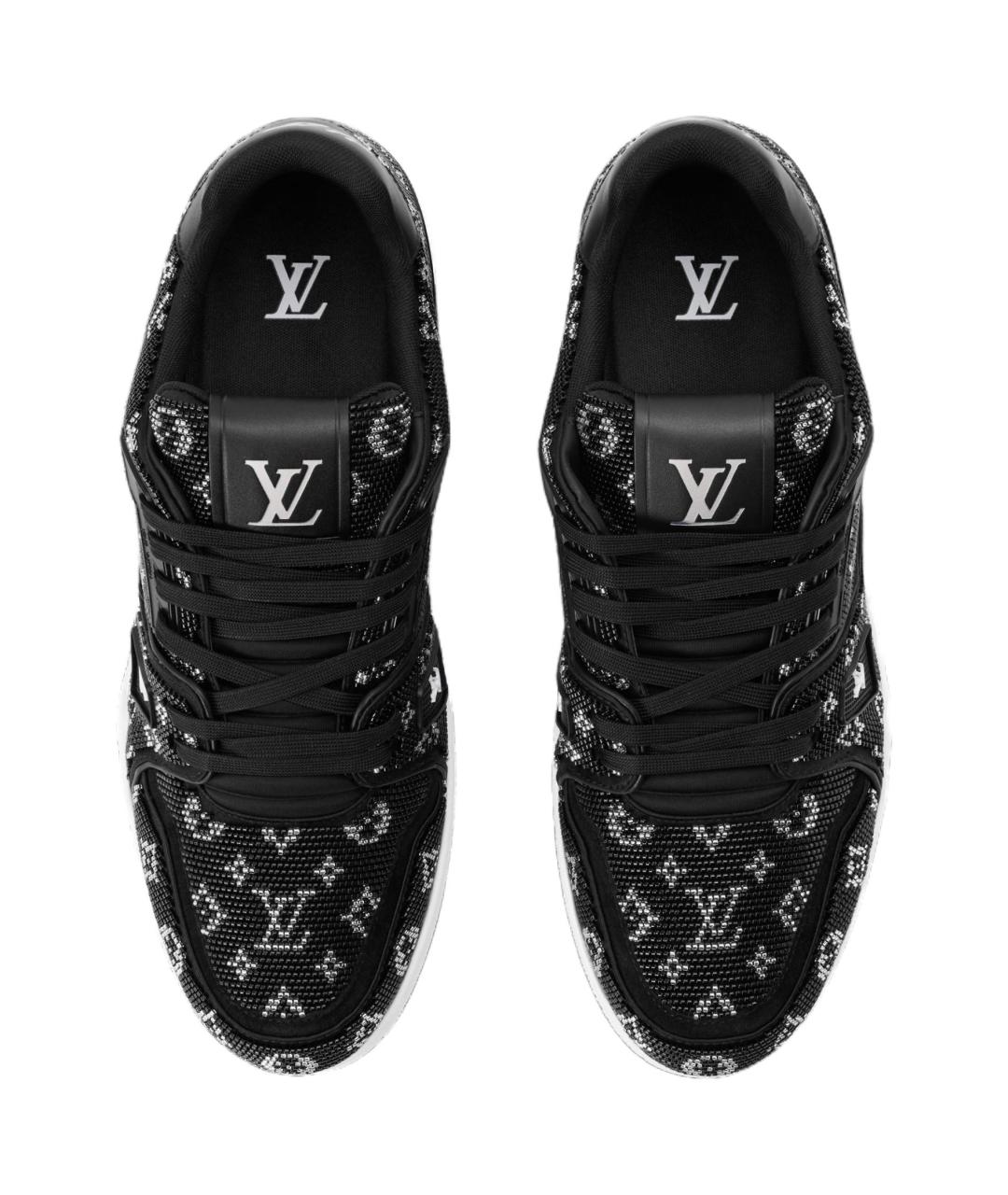 LOUIS VUITTON Черные кожаные низкие кроссовки / кеды, фото 4