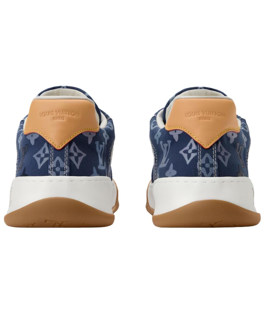 LOUIS VUITTON Синие кожаные низкие кроссовки / кеды, фото 5