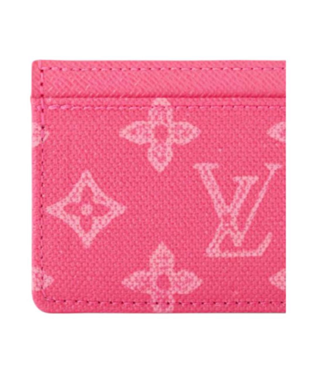 LOUIS VUITTON Розовый кожаный кардхолдер, фото 5