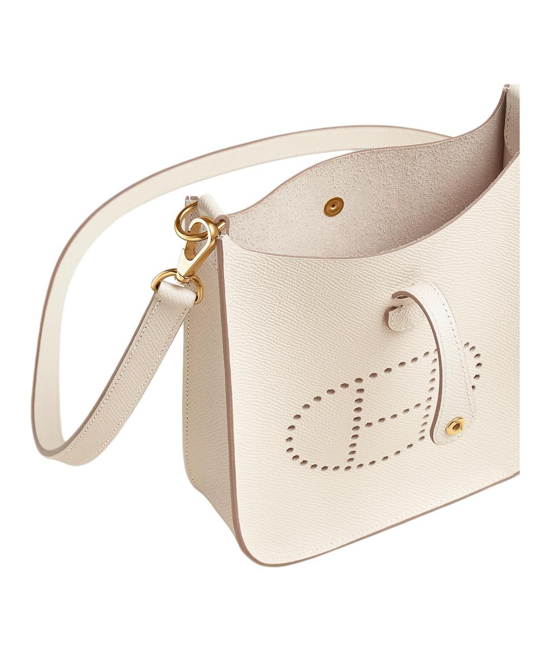 HERMES Белая кожаная сумка через плечо, фото 4