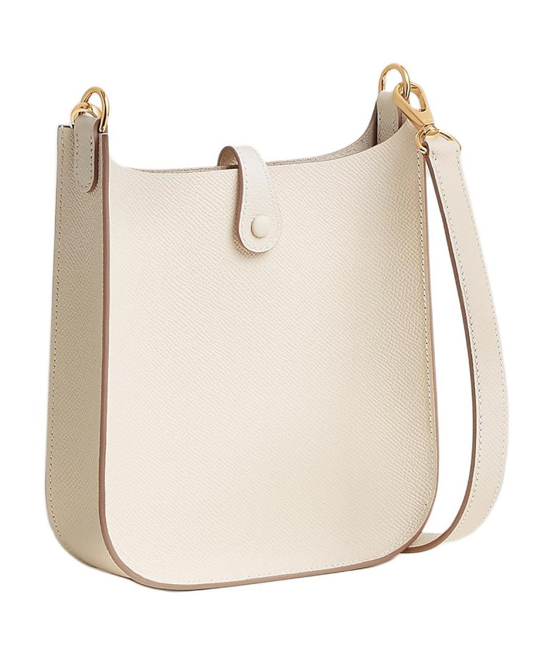 HERMES Белая кожаная сумка через плечо, фото 3