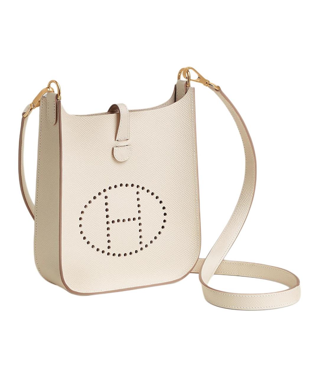 HERMES Белая кожаная сумка через плечо, фото 2