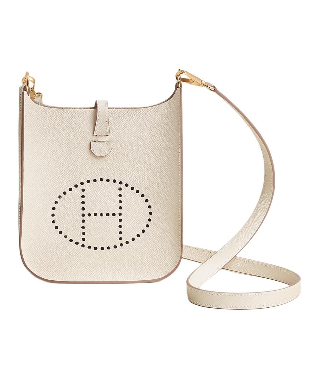 HERMES Белая кожаная сумка через плечо, фото 1