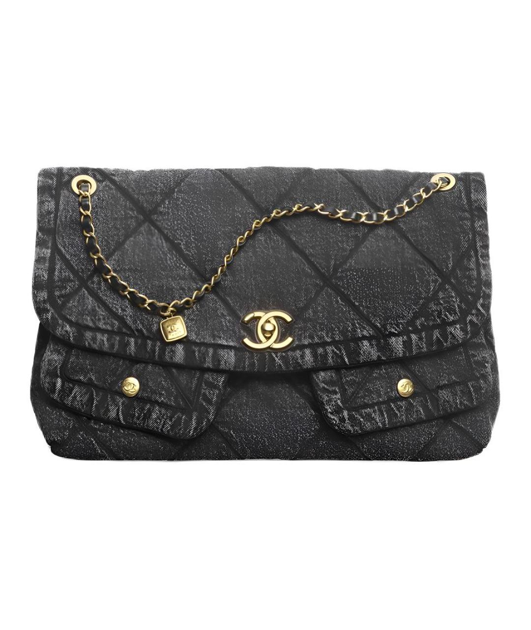 CHANEL Черная деним сумка через плечо, фото 1