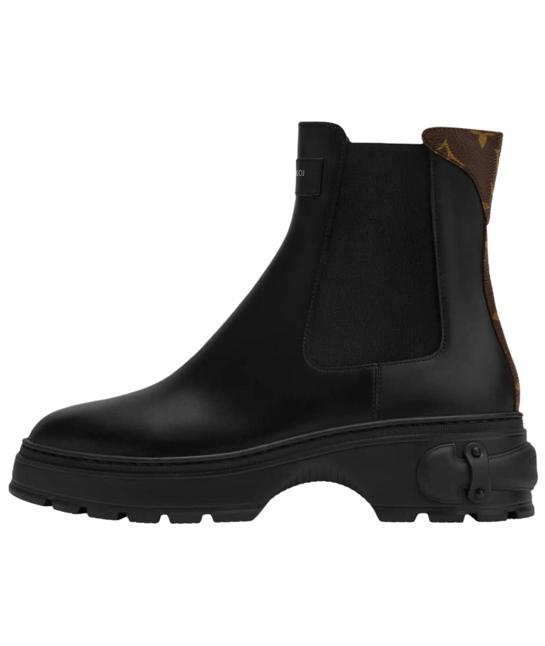 LOUIS VUITTON Черные кожаные ботинки, фото 2