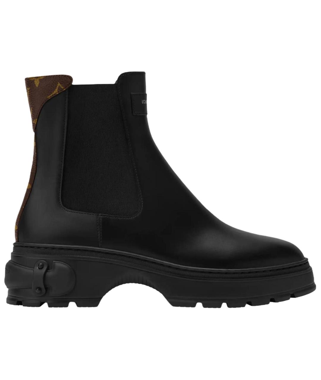 LOUIS VUITTON Черные кожаные ботинки, фото 1