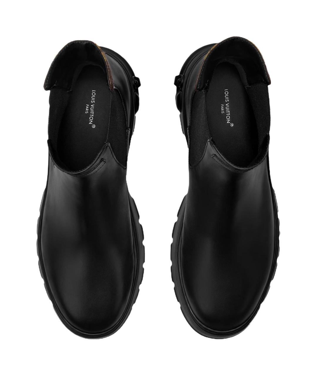 LOUIS VUITTON Черные кожаные ботинки, фото 4