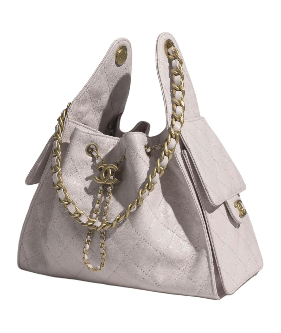 CHANEL Серая кожаная сумка через плечо, фото 2
