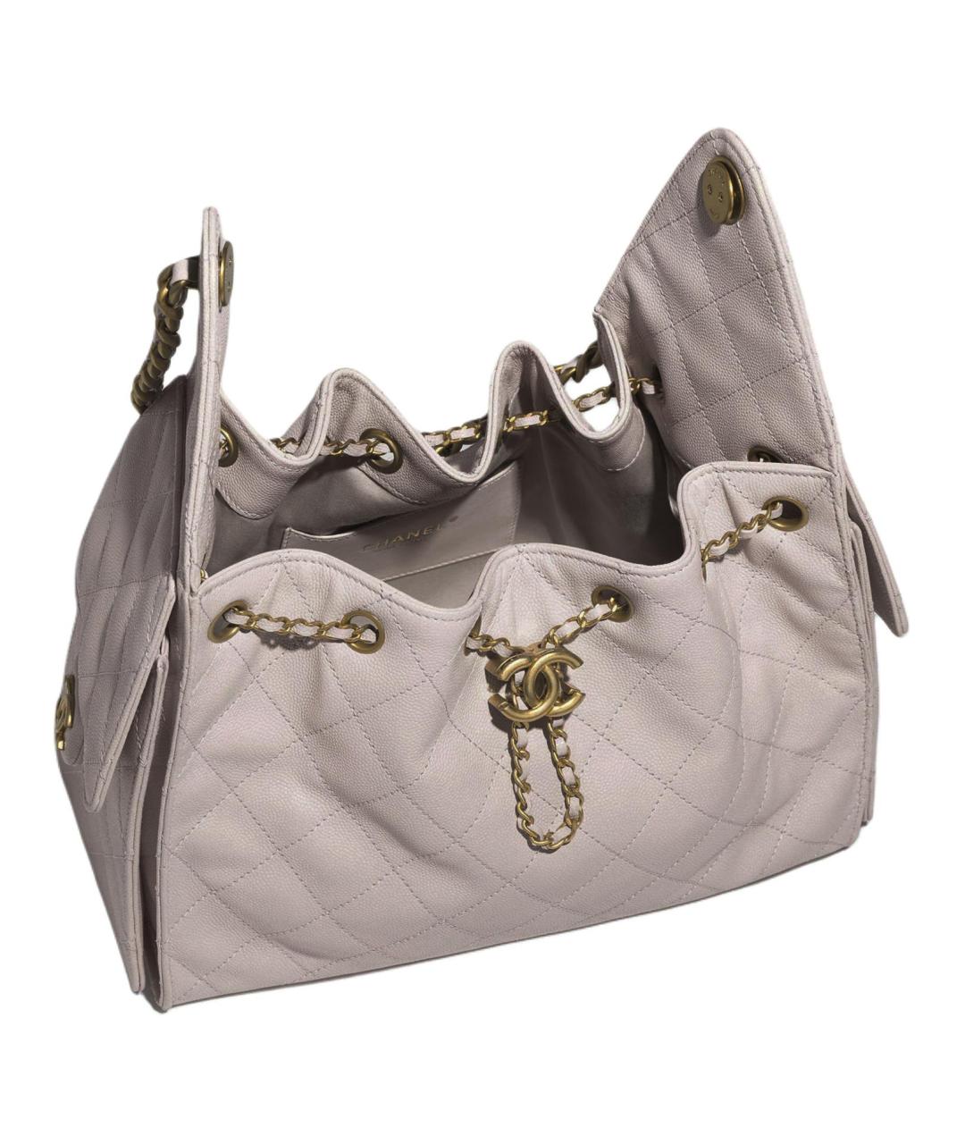 CHANEL Серая кожаная сумка через плечо, фото 3
