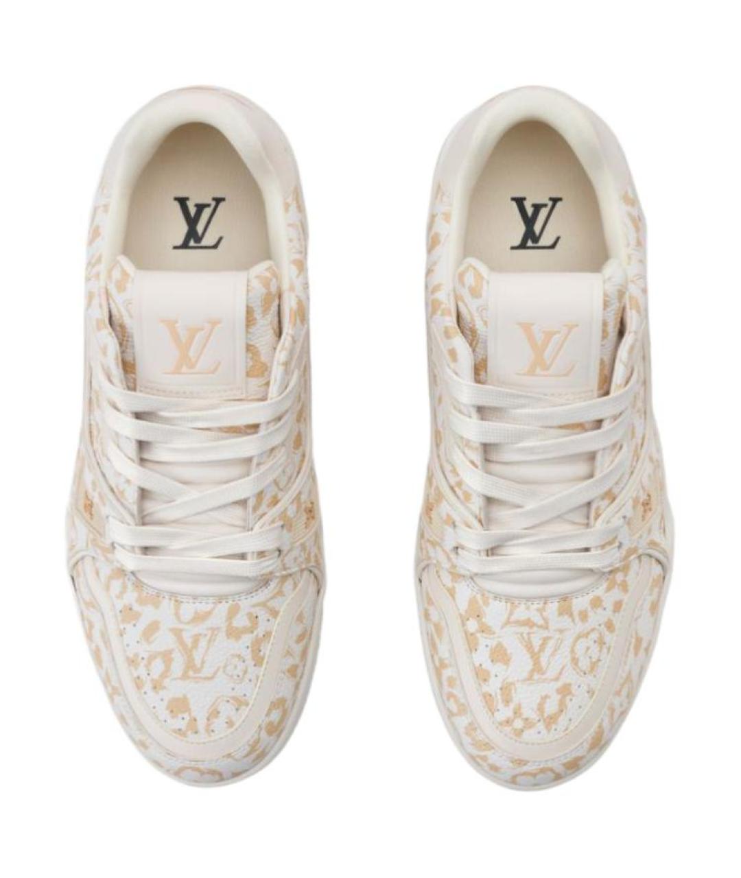 LOUIS VUITTON Коричневые кожаные кроссовки, фото 4