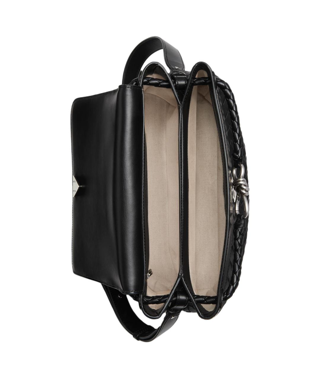 BOTTEGA VENETA Черная кожаная сумка через плечо, фото 3