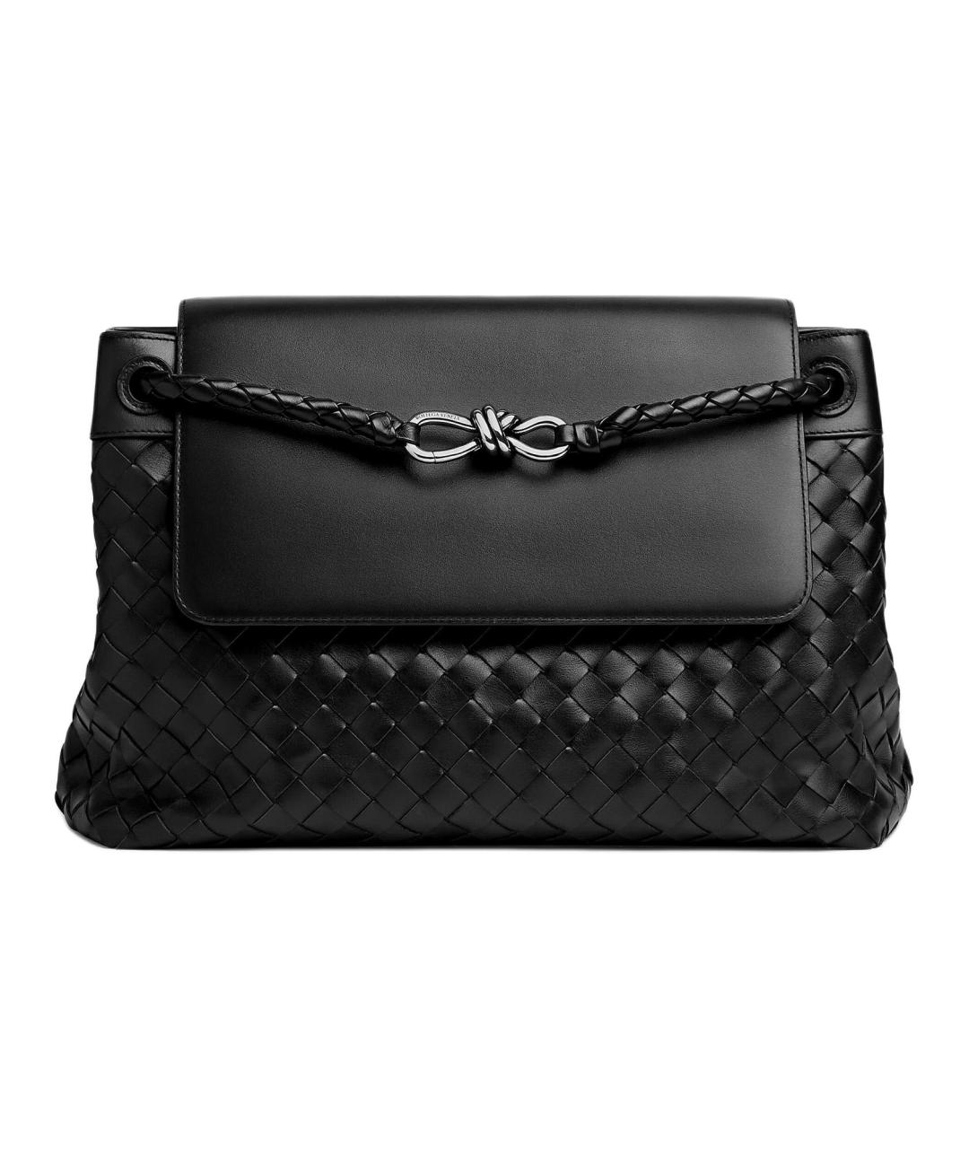 BOTTEGA VENETA Черная кожаная сумка через плечо, фото 1