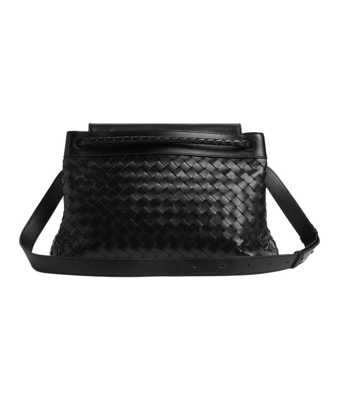 BOTTEGA VENETA Черная кожаная сумка через плечо, фото 4