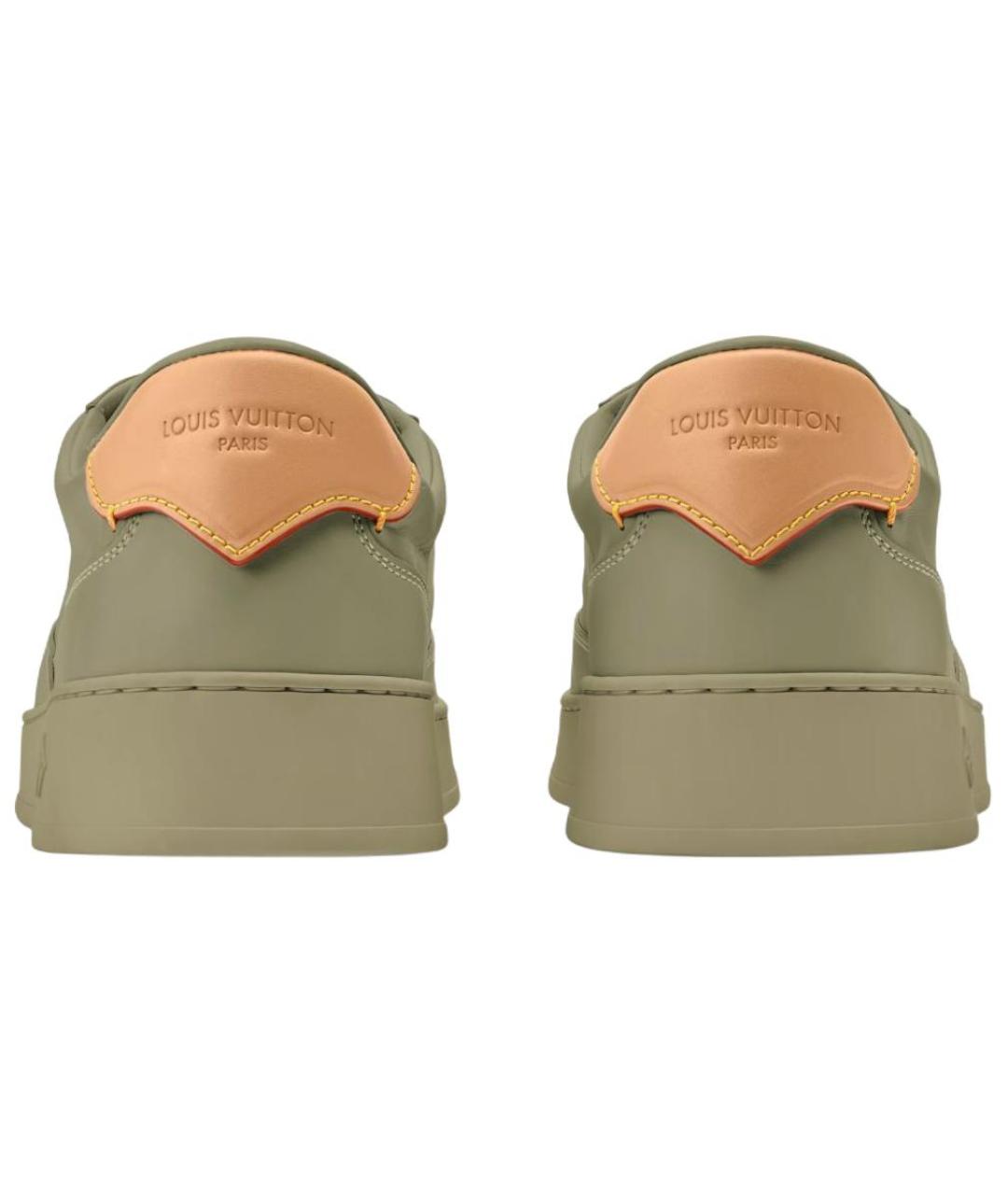 LOUIS VUITTON Зеленые кожаные низкие кроссовки / кеды, фото 5