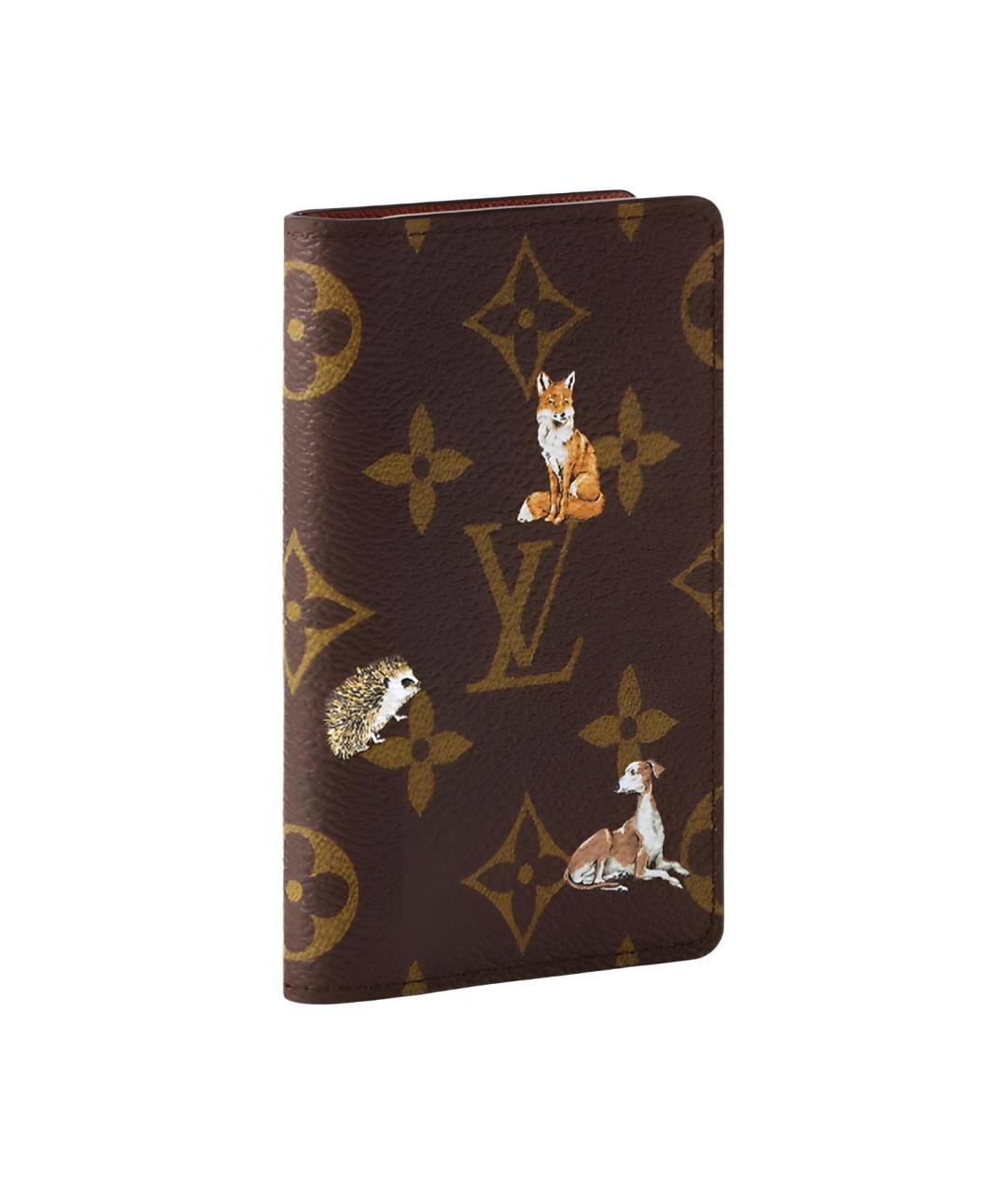 LOUIS VUITTON Коричневый кожаный кардхолдер, фото 2