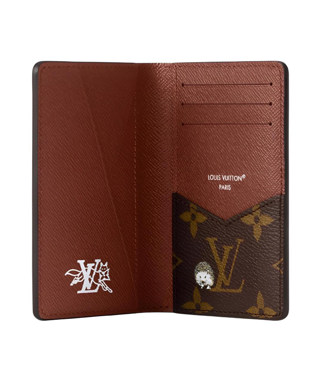 LOUIS VUITTON Коричневый кожаный кардхолдер, фото 4