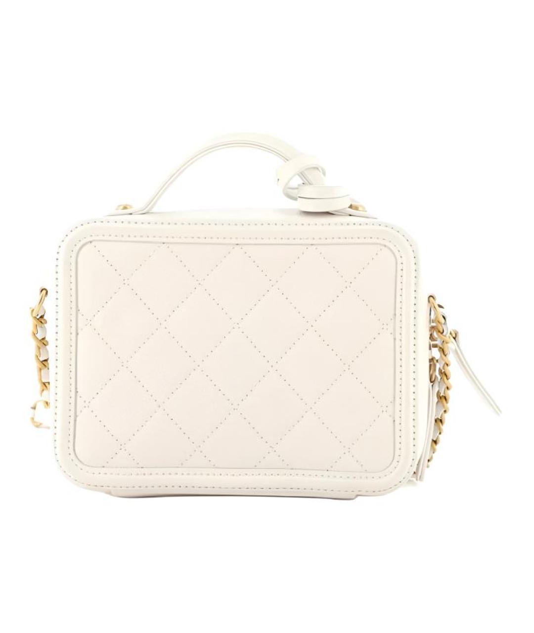 CHANEL Белая кожаная сумка через плечо, фото 3