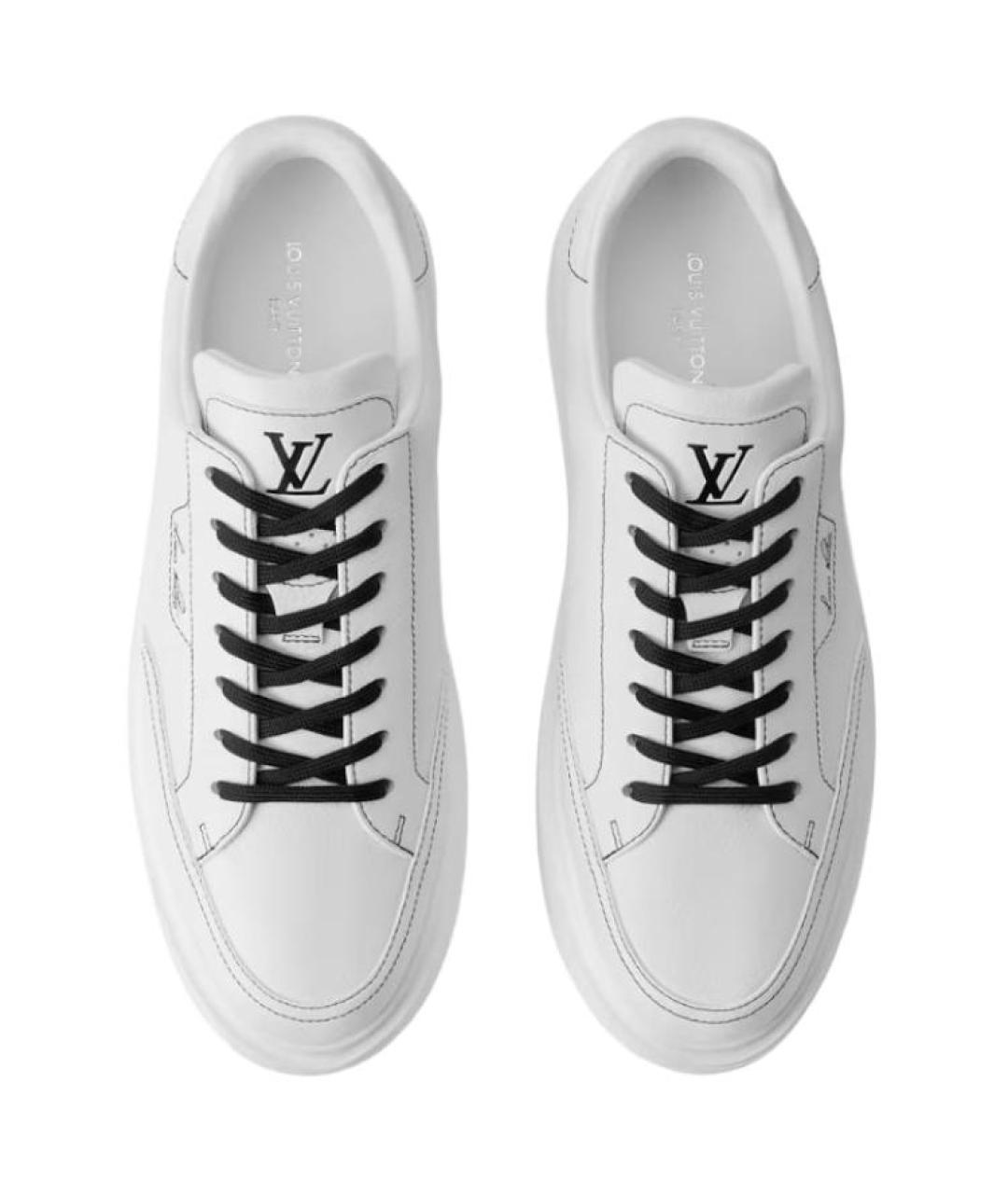 LOUIS VUITTON Белые кожаные низкие кроссовки / кеды, фото 4