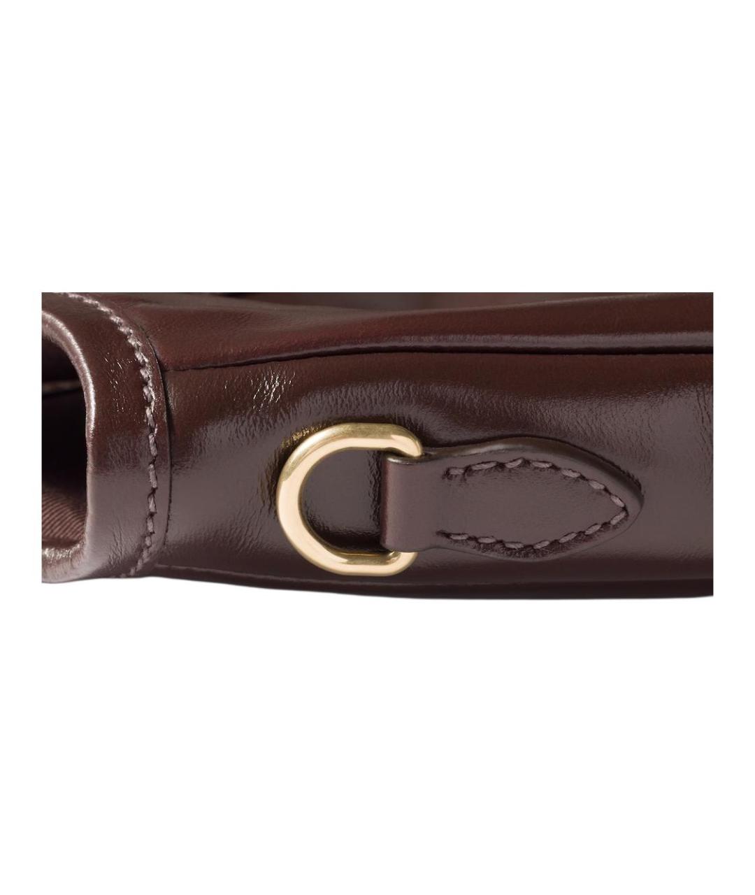 MIU MIU Коричневая кожаная сумка с короткими ручками, фото 5