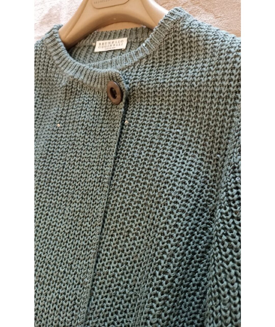 BRUNELLO CUCINELLI Зеленый хлопковый джемпер / свитер, фото 3