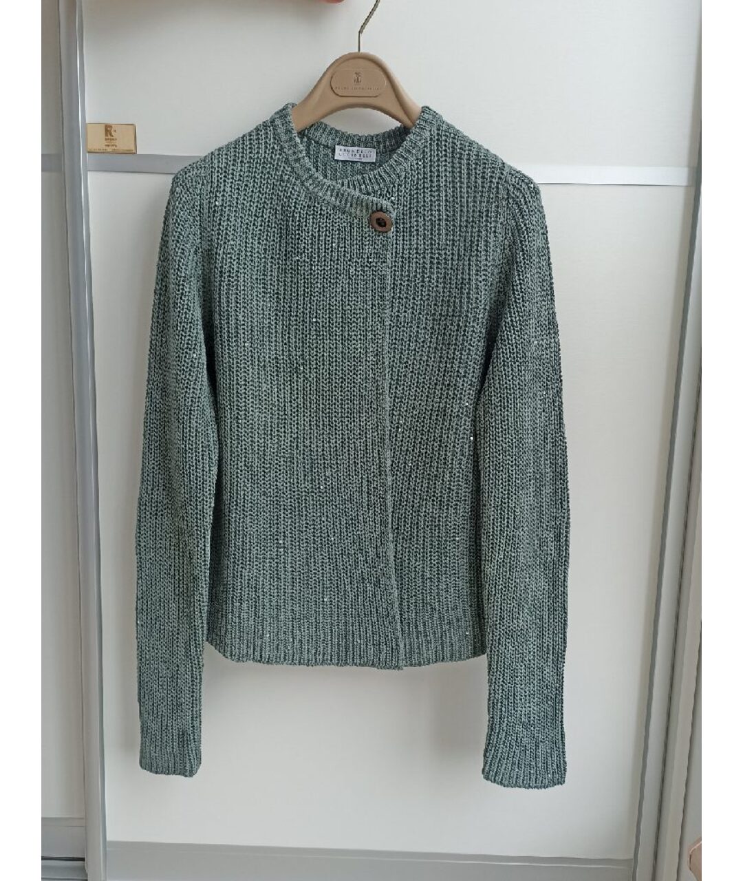 BRUNELLO CUCINELLI Зеленый хлопковый джемпер / свитер, фото 7