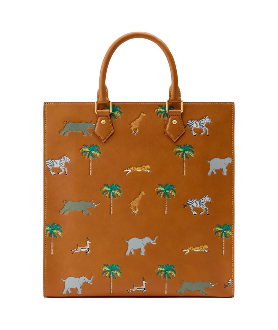 LOUIS VUITTON Коричневая кожаная сумка тоут, фото 2