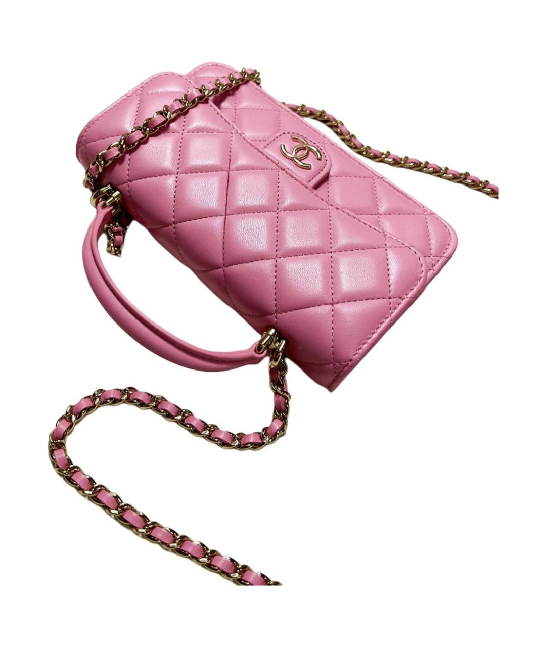 CHANEL Розовая кожаная сумка через плечо, фото 2