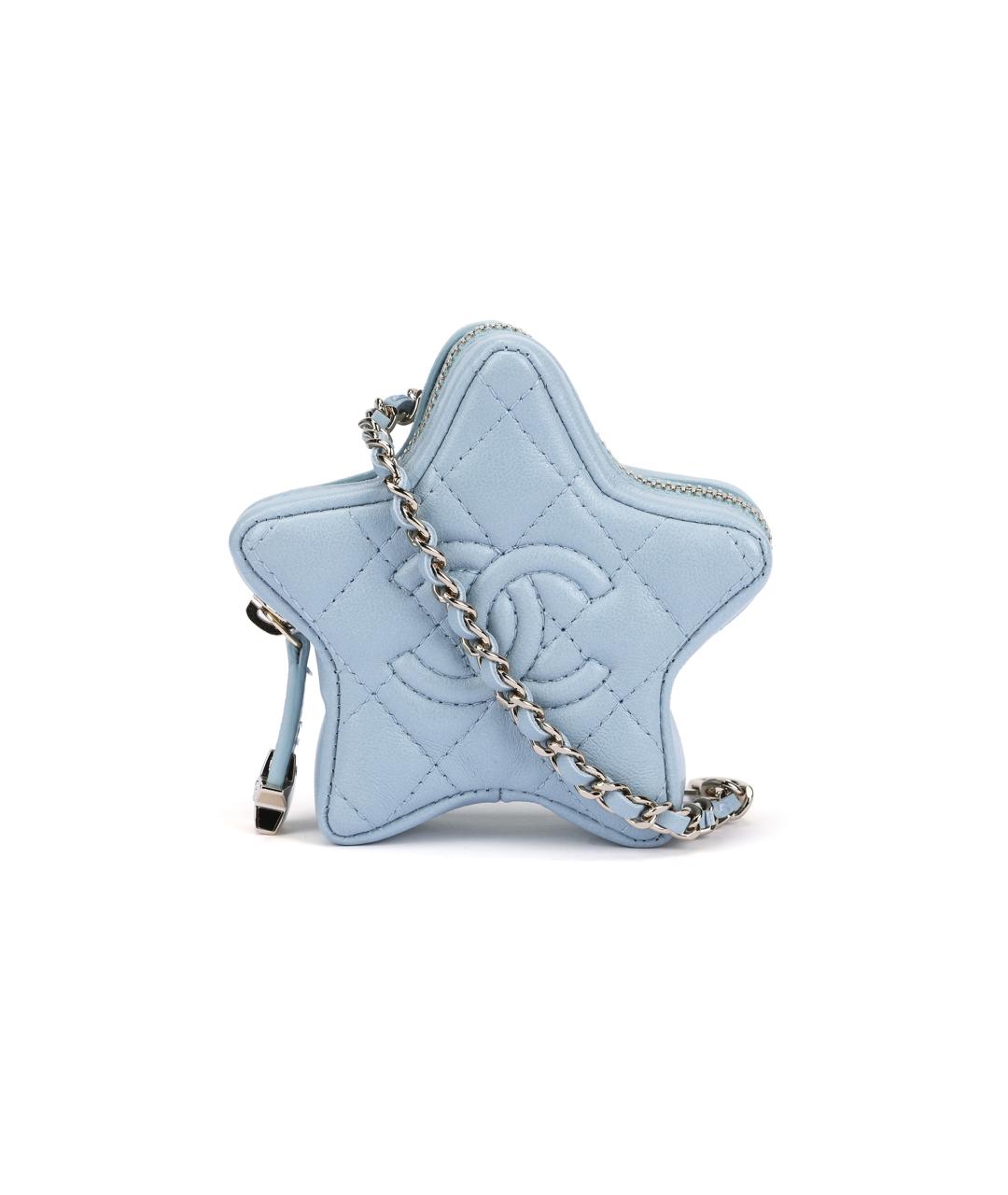 CHANEL Голубой кожаный кошелек, фото 5