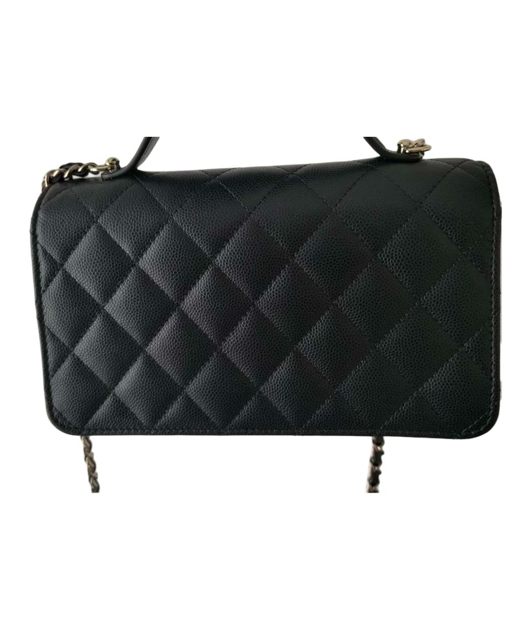 CHANEL Черная кожаная сумка через плечо, фото 2
